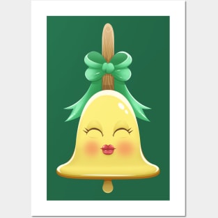 Adorable Christmas bell Posters and Art